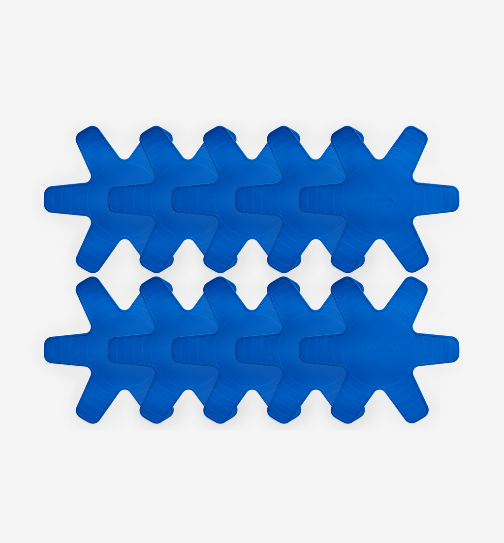 Misen blue silicone pan separators set of 8 arranged in grid