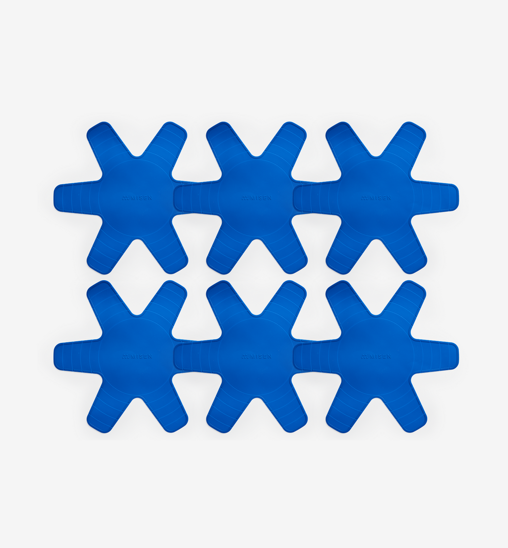 Misen blue silicone pan protectors set of 6 star-shaped cookware separators